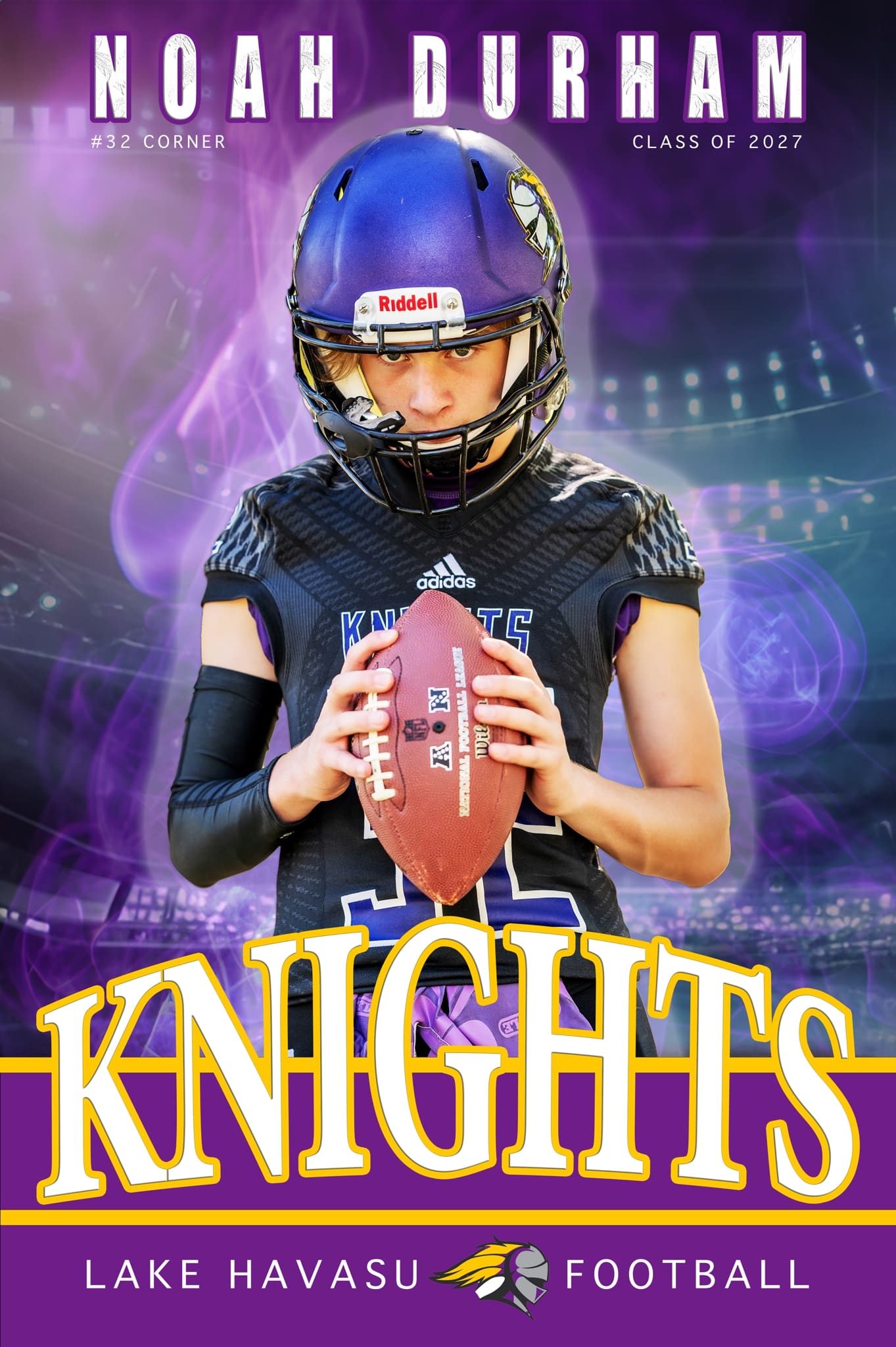 JV football player poster