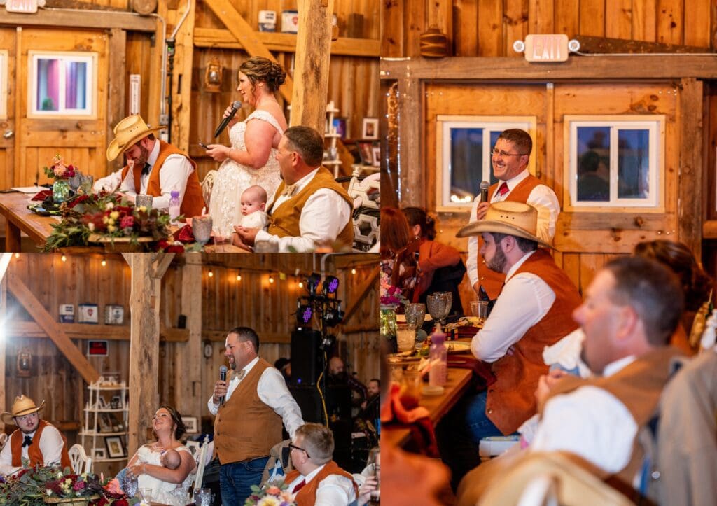 speech photos for wisconsin barn wedding reception