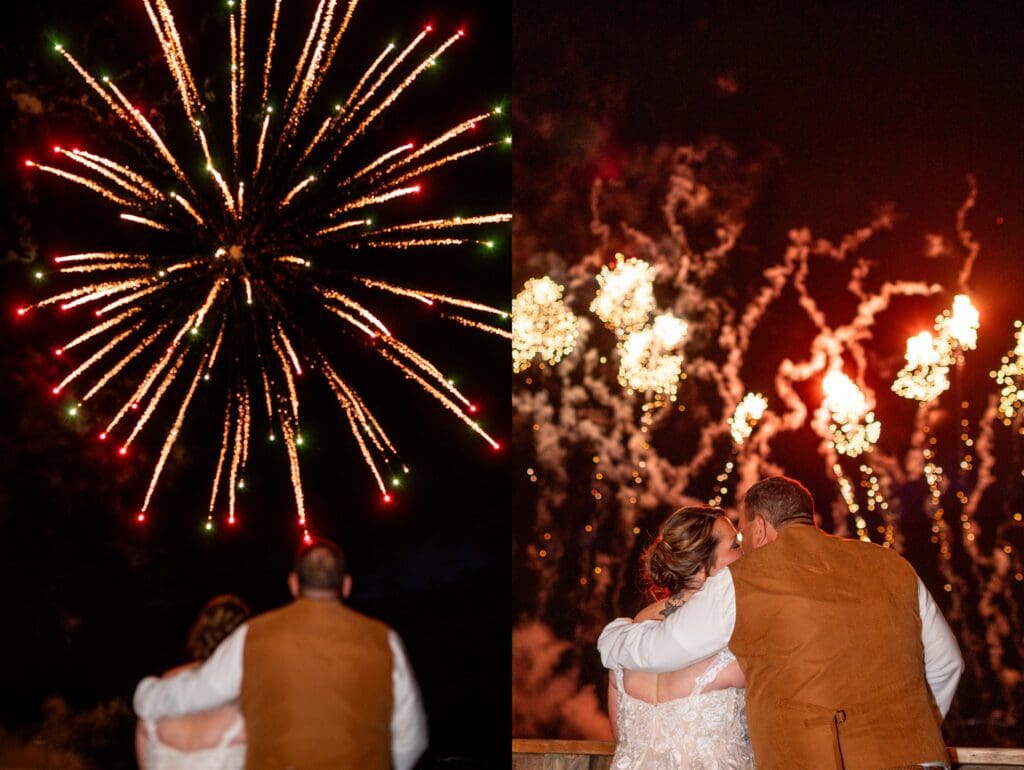 fireworks at wedding reception
