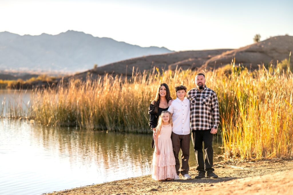 arizona family photography at a desert lake