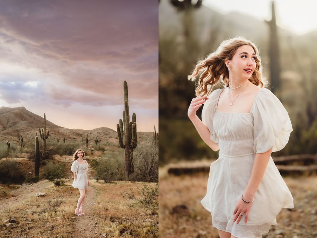 colorful senior photos at south mountain in Phoenix