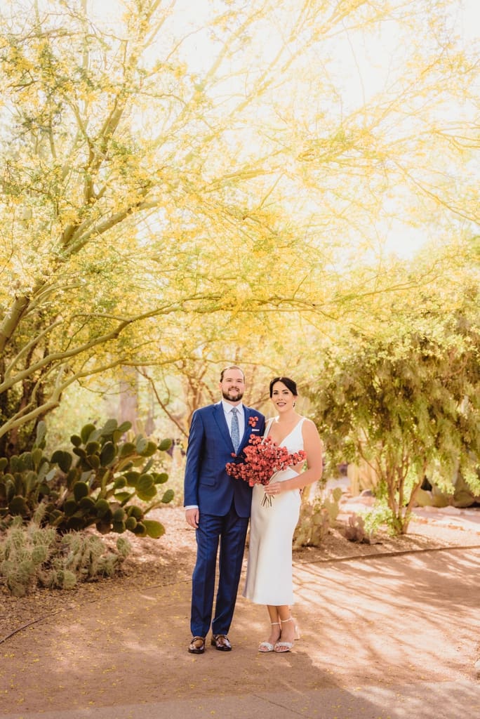 elopement photos at the desert botanical garden in phoenix