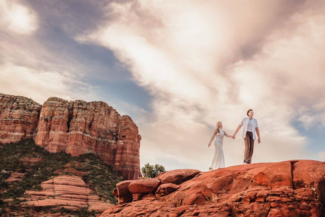 engagement photos at courthouse butte